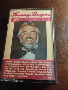 Kenny Rogers 20 Great Hits Cassette Tape - Pink & Cream Cover